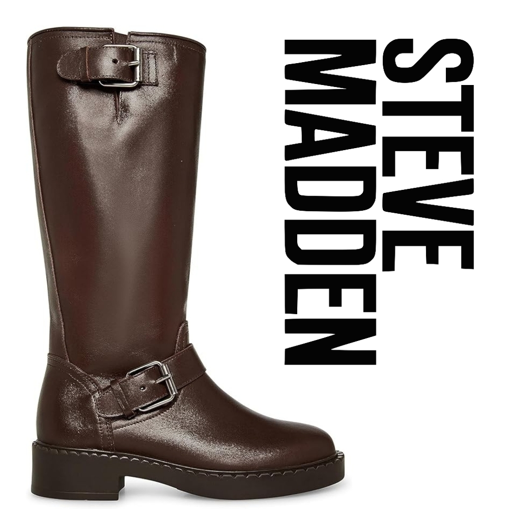 Steve Madden - Erma Boots Brown Leather - Size 7 - Picture 1 of 4